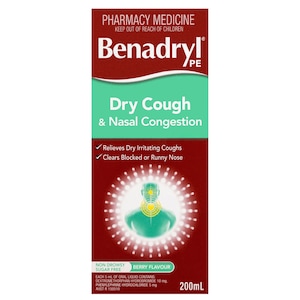Benadryl Dry Cough & Nasal Congestion Liquid 200ml