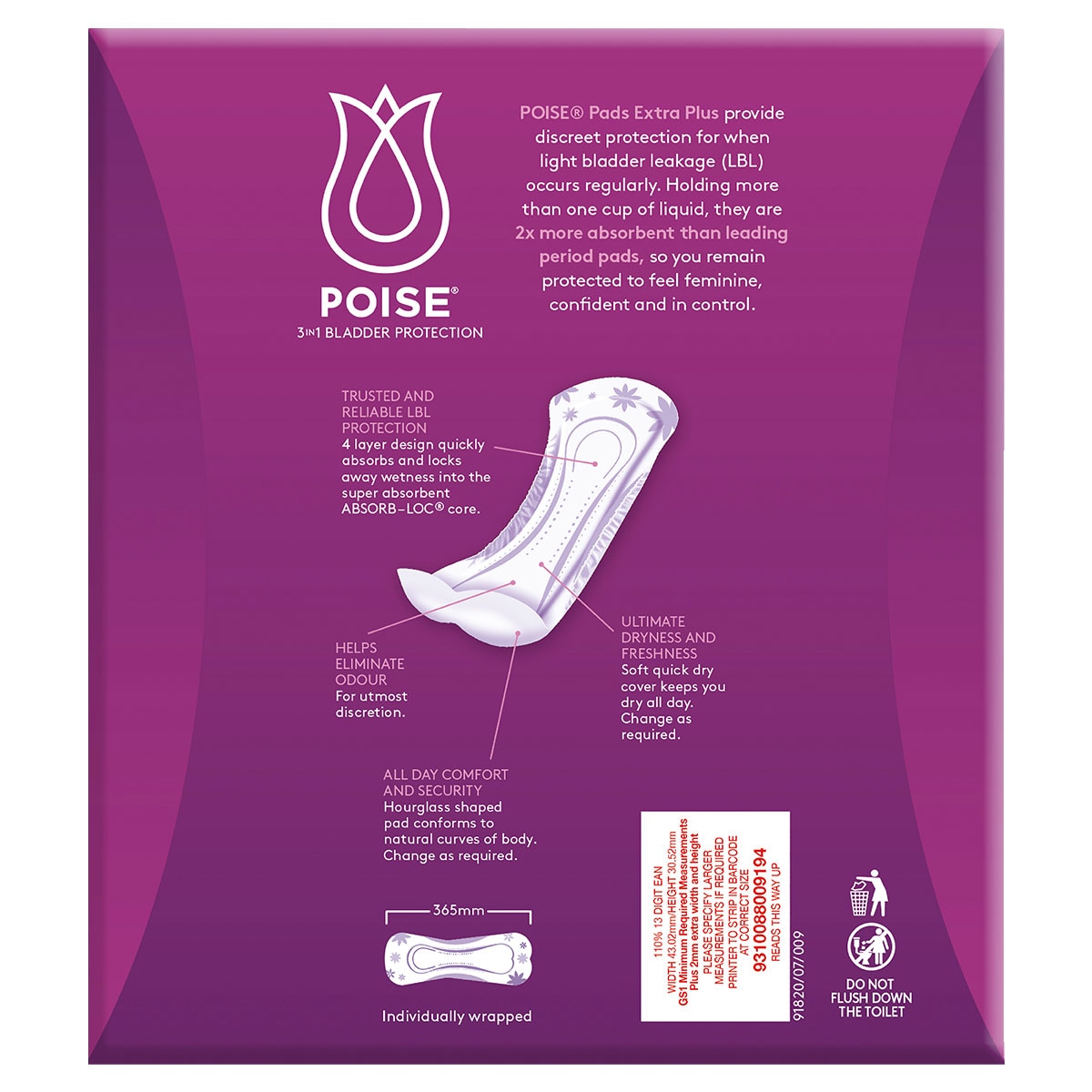 Poise Pads Extra Plus 20 Pack