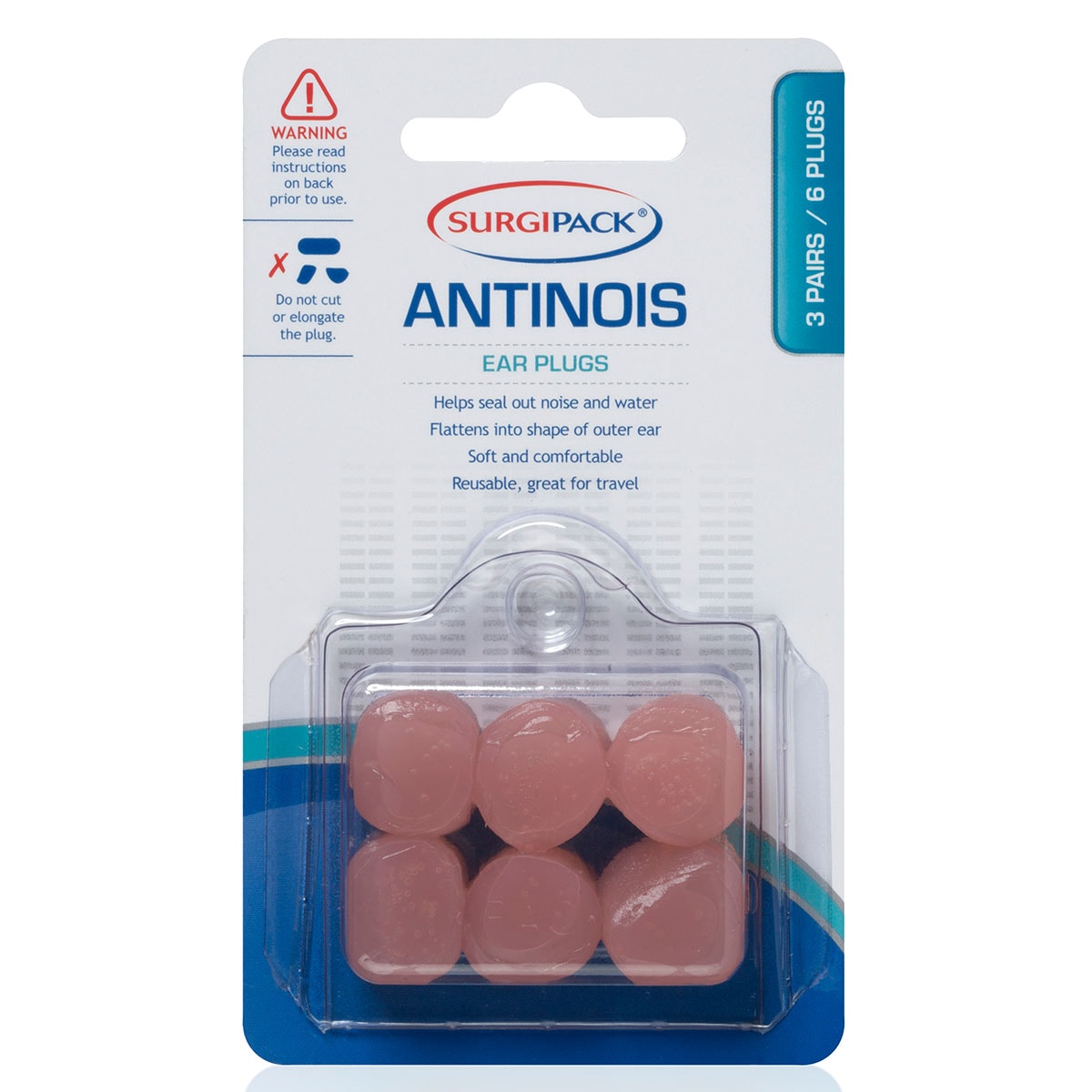 Surgipack Antinois Ear Plugs 3 Pairs