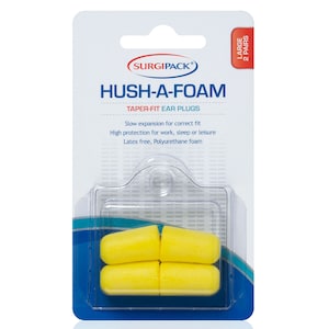 Surgipack Hush A Foam Easy-Fit Ear Plugs Large 2 Pair