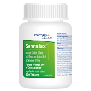 Pharmacy Choice Sennalax Constipation Relief 200 Tablets