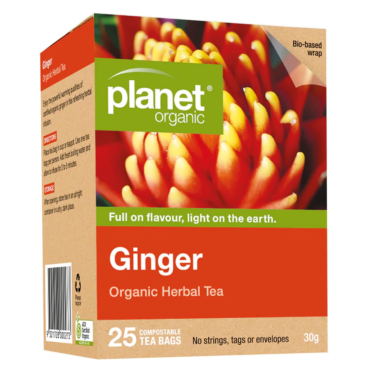 Planet Organic Ginger Herbal Tea 25 Tea Bags