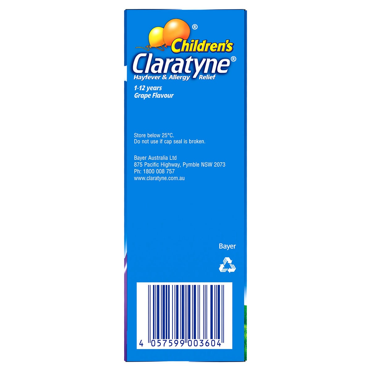 Claratyne Childrens Antihistamine Syrup Grape 120ml