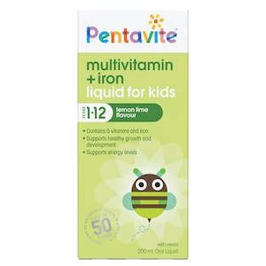Pentavite Kids Multivitamin + Iron Liquid 200ml (New Formula)