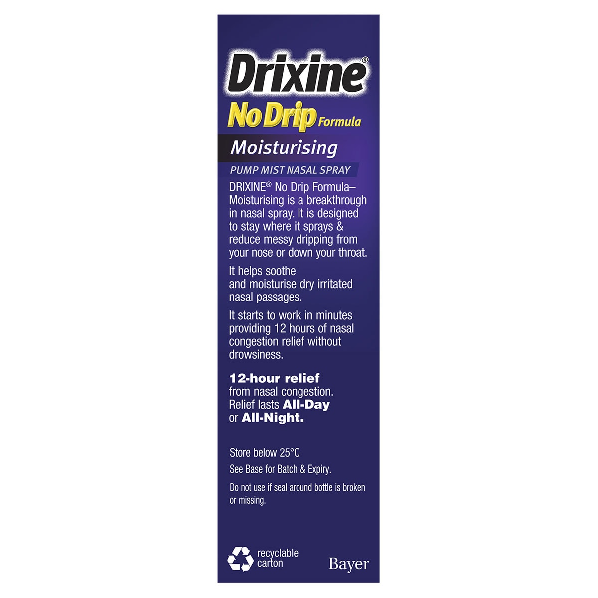 Drixine No Drip Nasal Spray Moisturising 12 Hour Relief 15ml