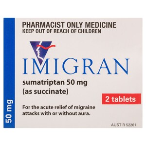 Imigran Sumatriptan (50mg) 2 Tablets