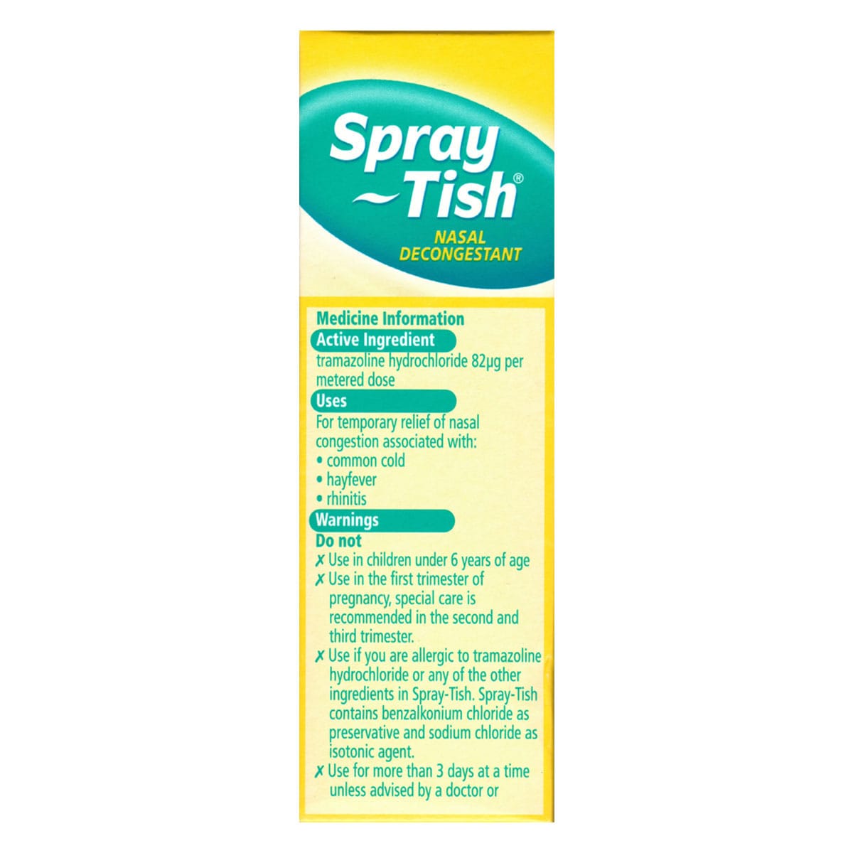 Spray-Tish Nasal Decongestant Mist Rapid Relief 15ml