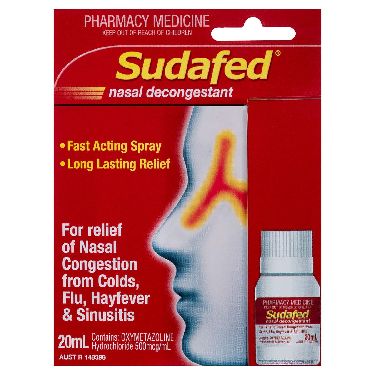 Sudafed Nasal Decongestant Spray Refill 12 Hour Relief 20ml