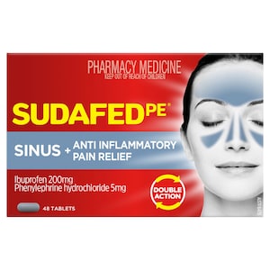 Sudafed PE Sinus + Anti-Inflammatory Pain Relief 48 Tablets