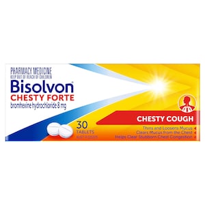 Bisolvon Chesty Forte Cough Tablets 30 Pack