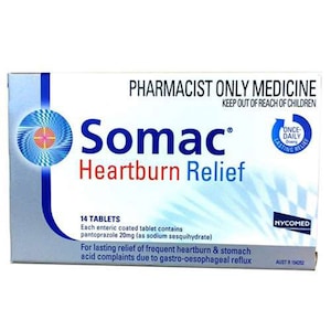 Somac Pantoprazole (20mg) Heartburn Relief 14 Tablets