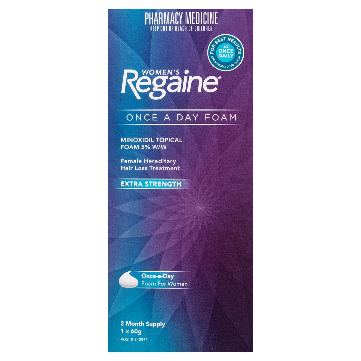 Regaine Womens Once a Day Foam Hair Loss Treatment 60g