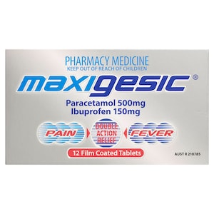 Maxigesic Double Action Pain & Fever Relief 12 Tablets