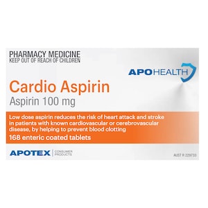 APOHEALTH Cardio Aspirin 100mg 168 Enteric Coated Tablets