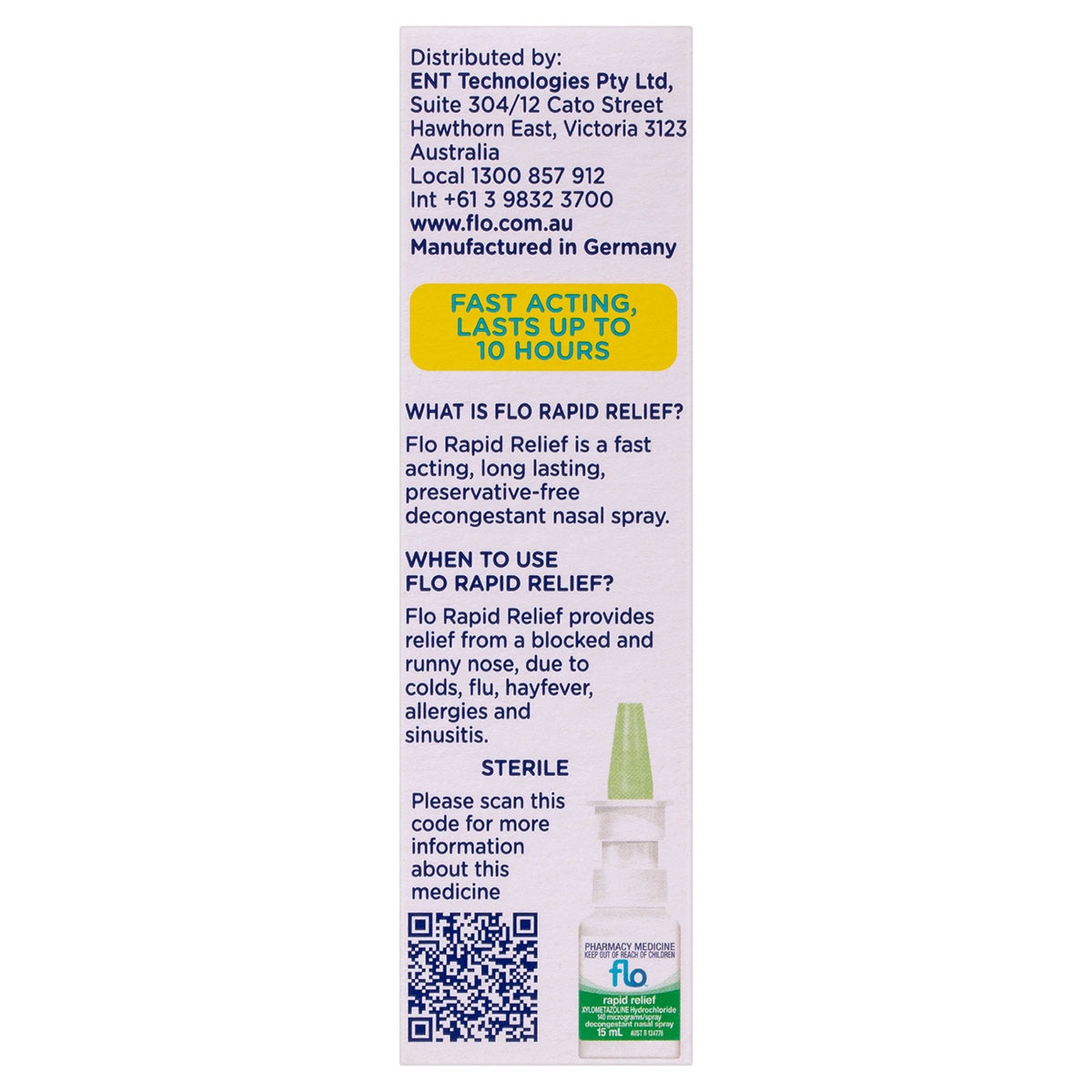 Flo Rapid Relief Decongestant Nasal Spray 15ml