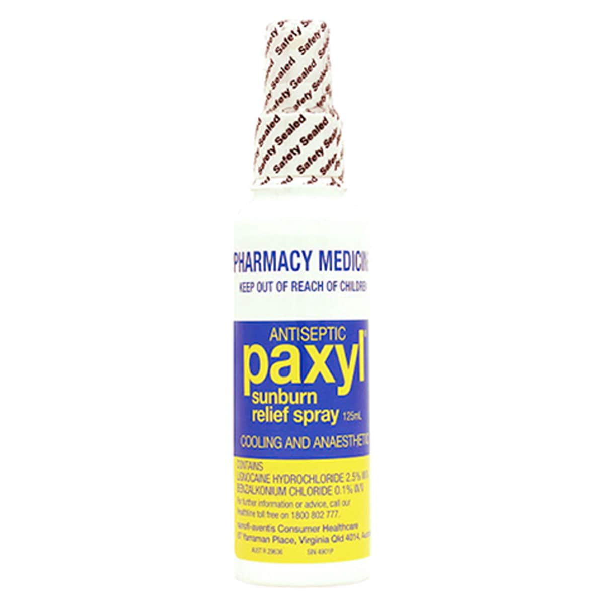 Paxyl Sunburn Relief Spray Antiseptic 125ml