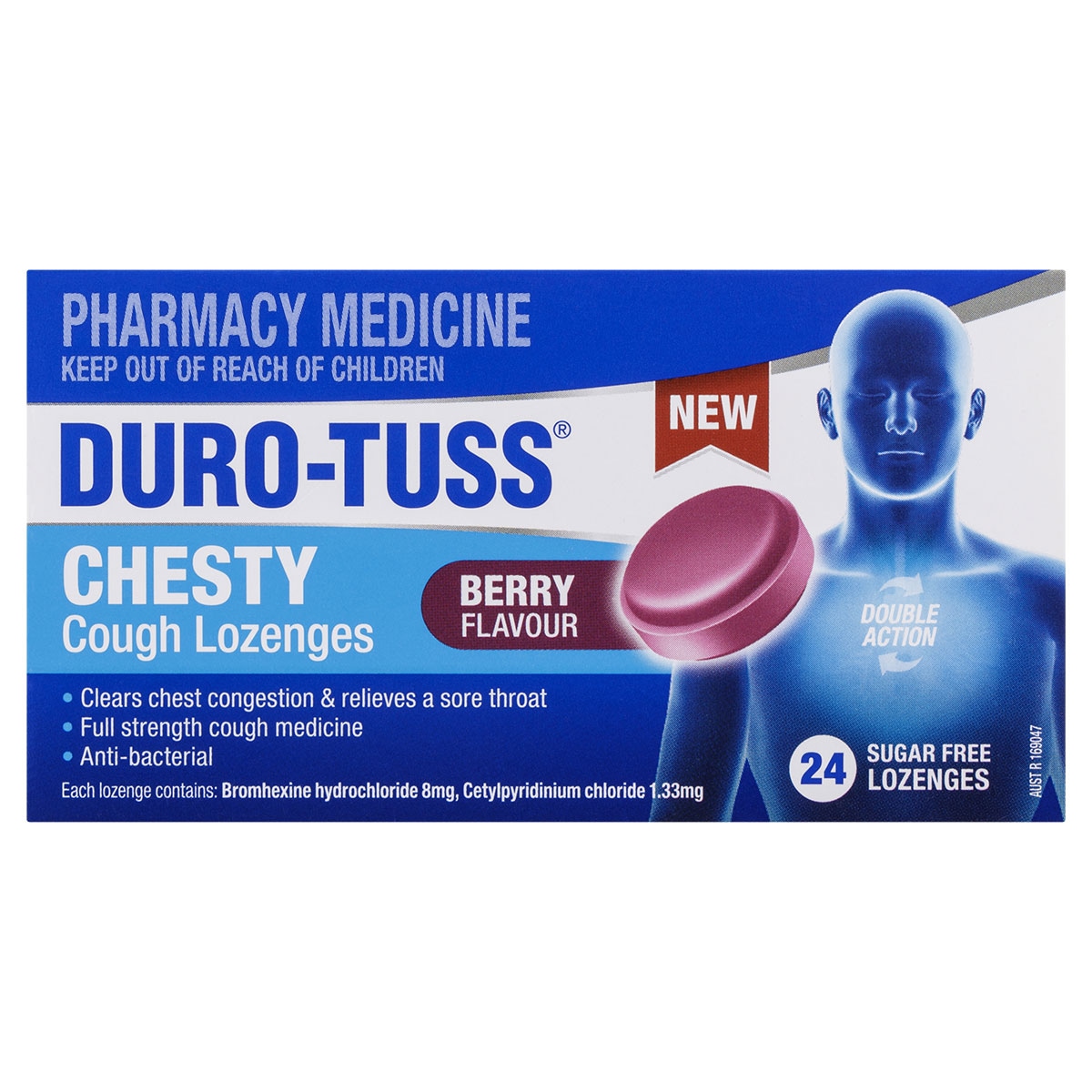 Durotuss Chesty Cough Lozenges Sugar Free Berry 24 Pack