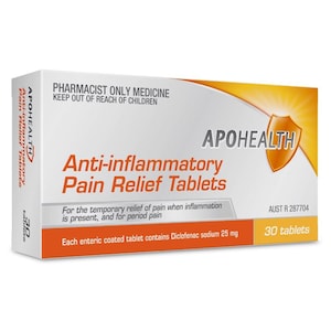 APOHEALTH Diclofenac (25mg) Anti-Inflammatory Pain Relief 30 Tablets