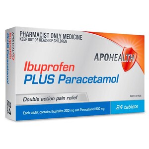 APOHEALTH Ibuprofen (200mg) Plus Paracetamol (500mg) 24 Tablets