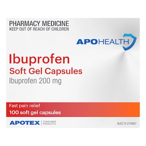 APOHEALTH Ibuprofen 200mg 100 Soft Gel Capsules