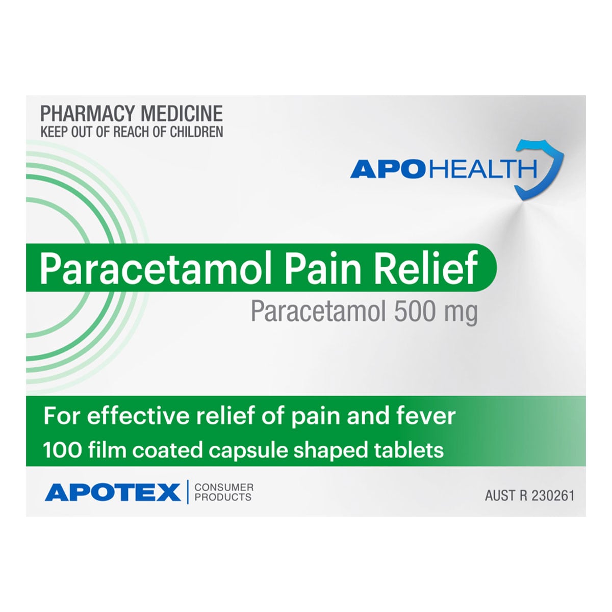APOHEALTH Paracetamol Pain Relief 500mg 100 Tablets