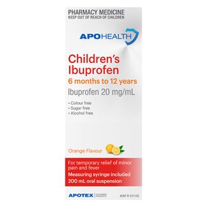 APOHEALTH Childrens Ibuprofen 6 Months -12 Years 200ml