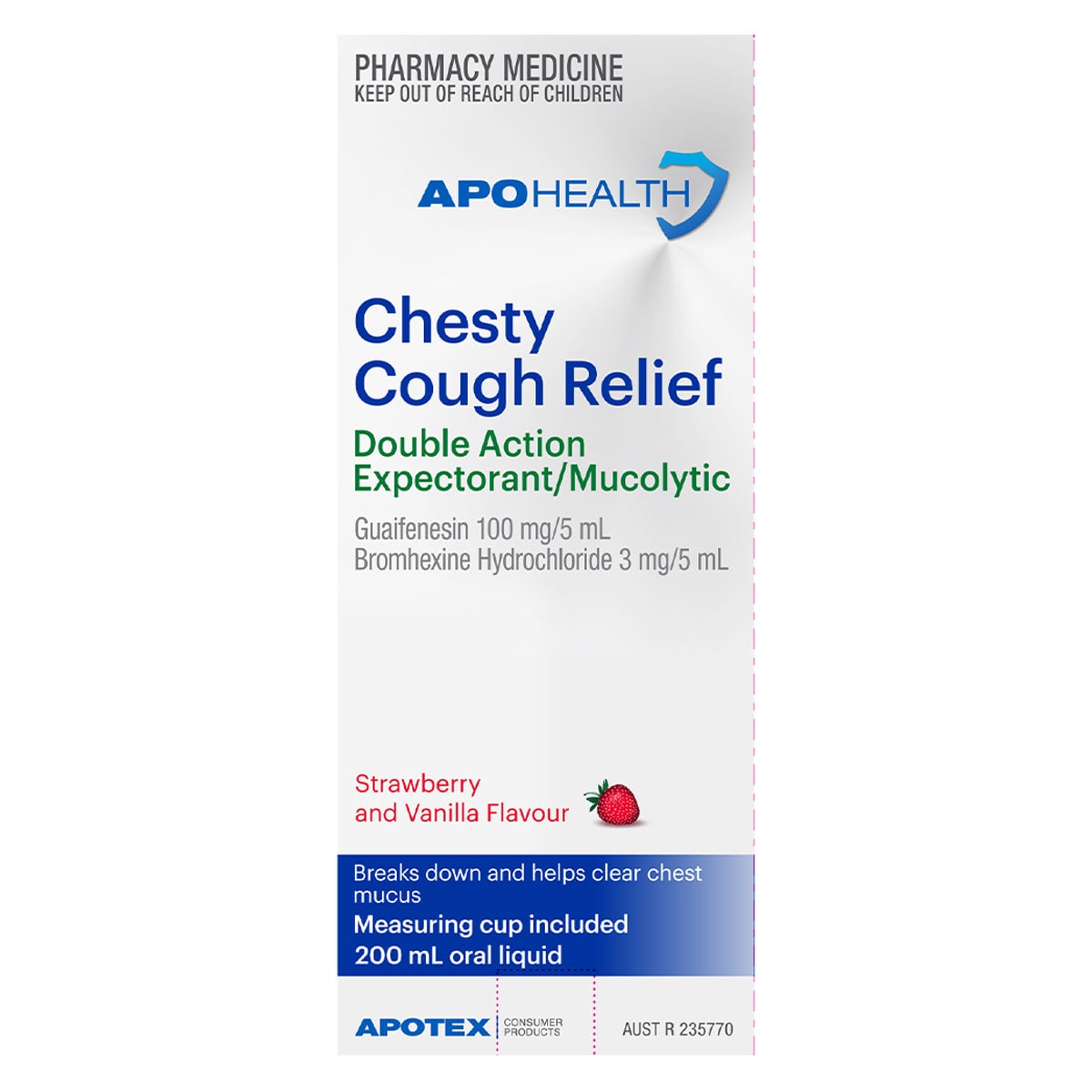 APOHEALTH Chesty Cough Relief Double Action Expectorant/Mucolytic 200ml