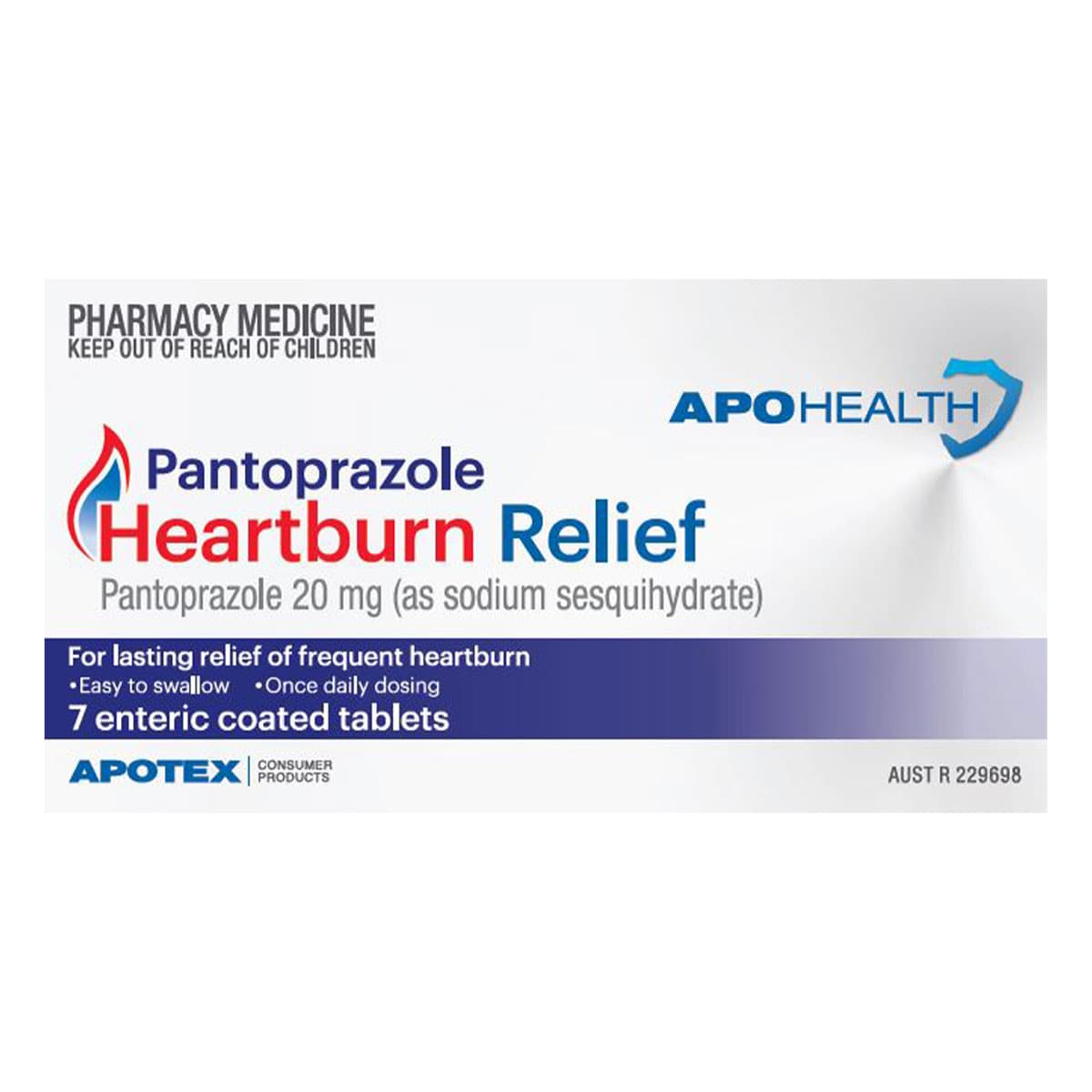 APOHEALTH Pantoprazole 20mg Heartburn Relief 7 Tablets