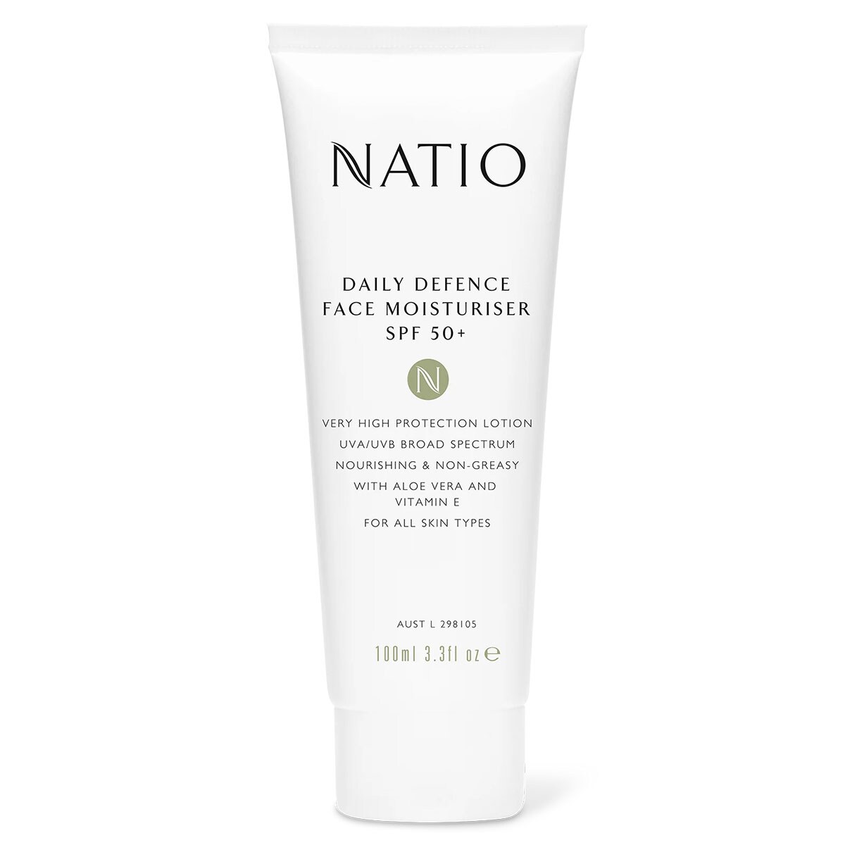 Natio Daily Defence Face Moisturiser SPF 50+ 100ml main image 0