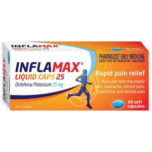 Inflamax Liquid Caps Diclofenac (25mg) 30 Soft Capsules