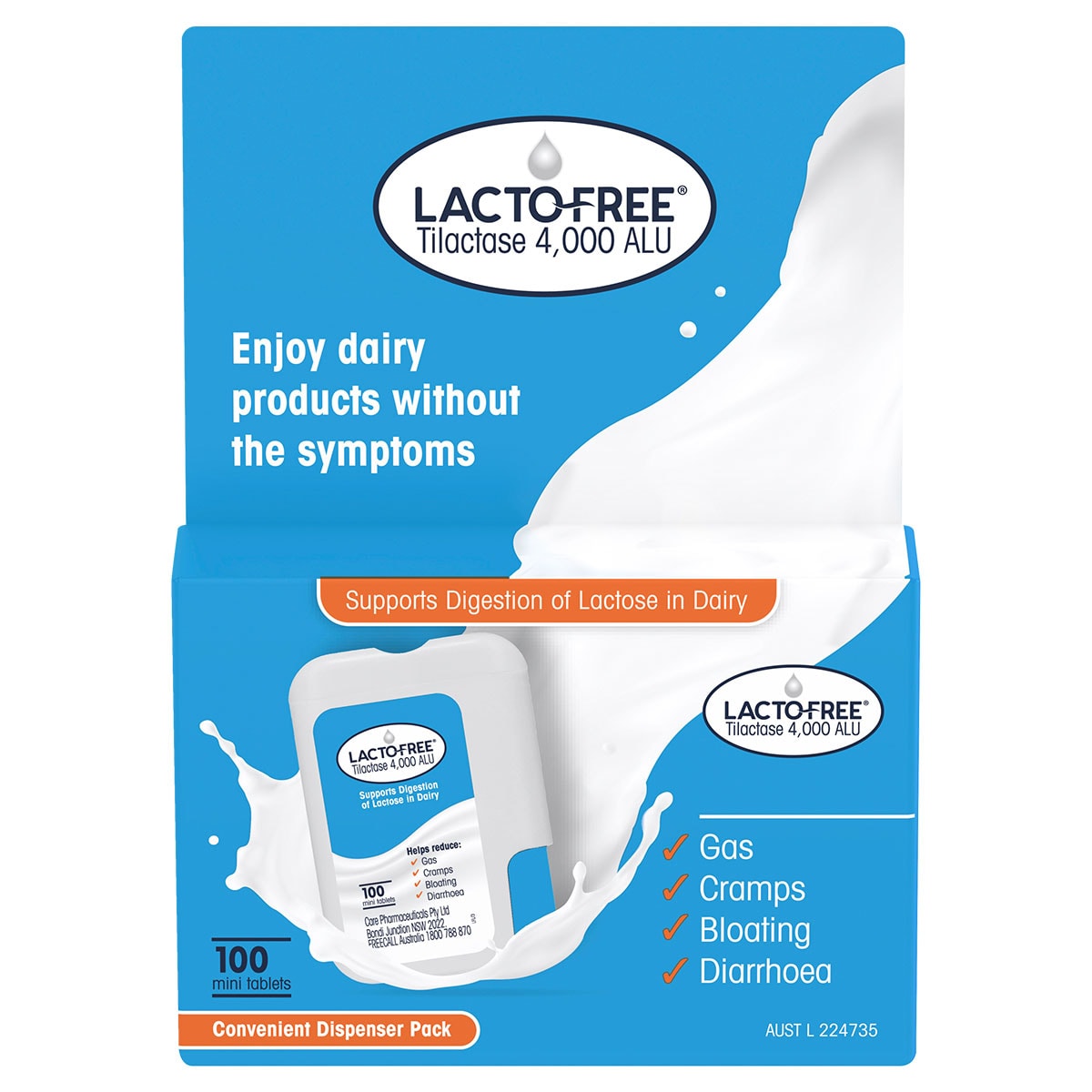 Lacto-Free Tilactase 4000 - 100 Tablets