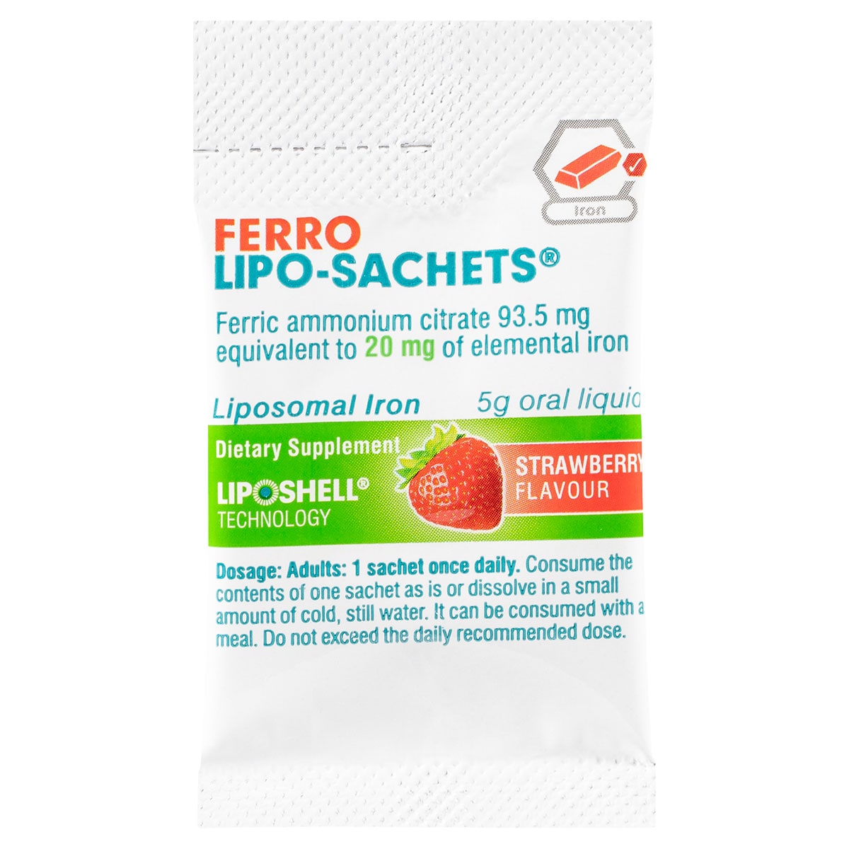 Lipo-Sachets Ferro Strawberry 5g x 30 Liquid Sachets