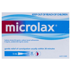 Microlax Enemas Gentle Constipation Relief 5ml x 50 Pack