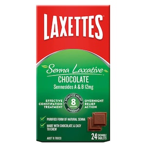 Laxettes Senna Chocolate Squares 24 Pack