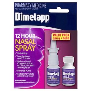 Dimetapp Adult 12 Hour Nasal Spray 20ml + Refill 20ml
