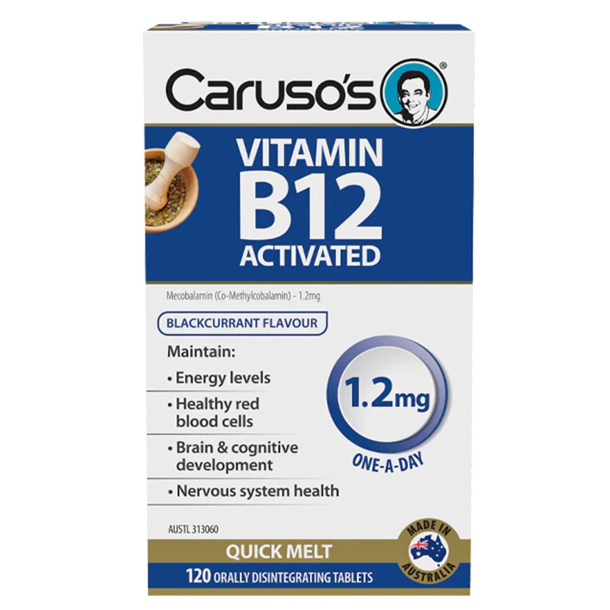 Carusos Vitamin B12 Activated Quick Melt 120 Tablets