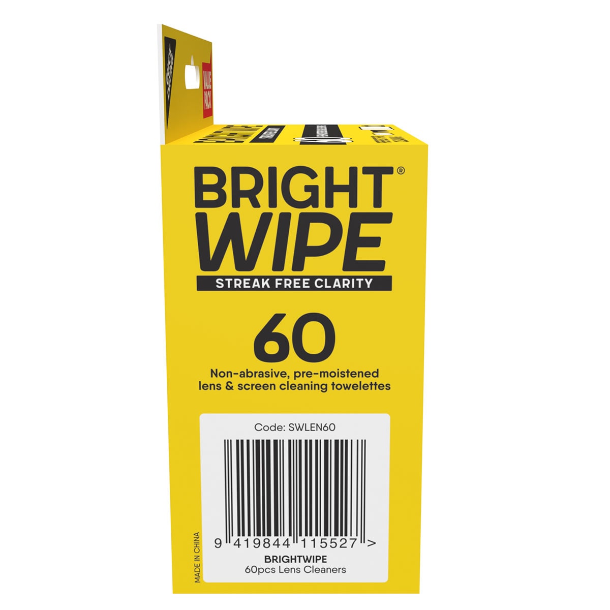 Bright Wipe Lens Wipe 60 Pack