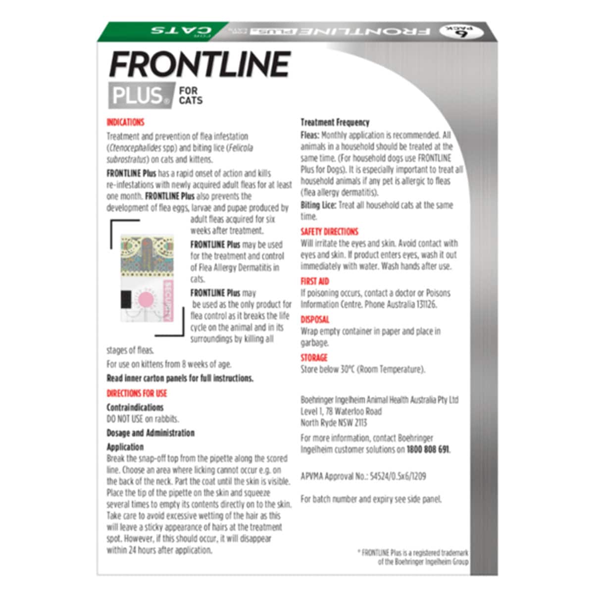 Frontline Plus for Cats Green 3 Doses