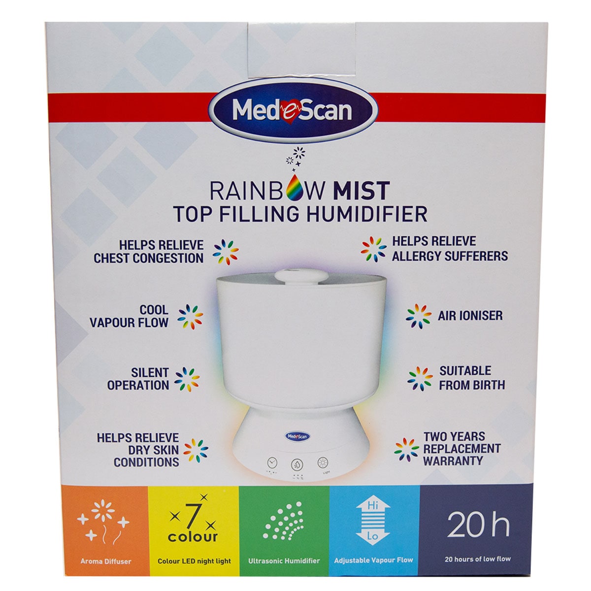 Medescan Rainbow Mist Top Fill Humidifier