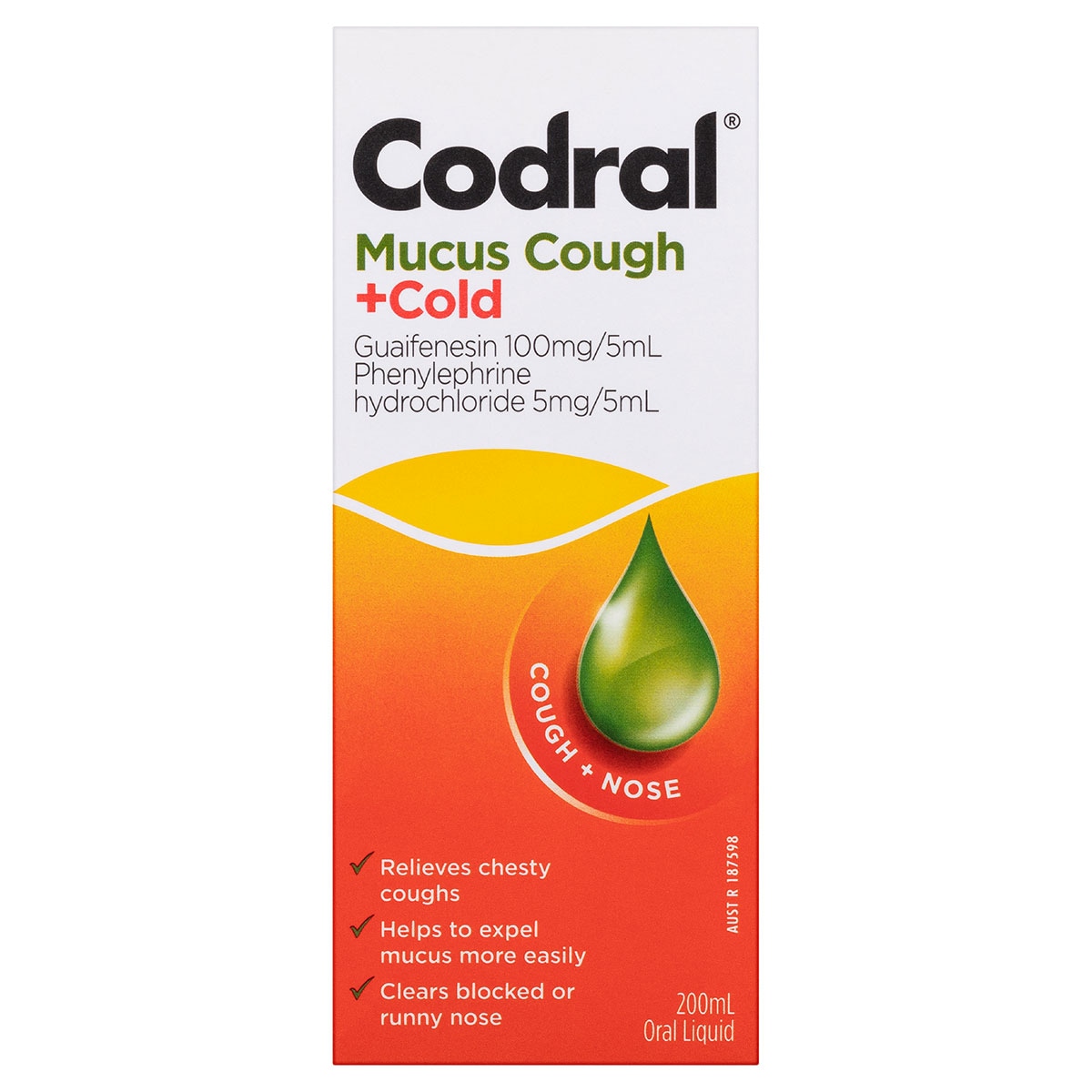 Codral Mucus Cough & Cold Liquid 200ml