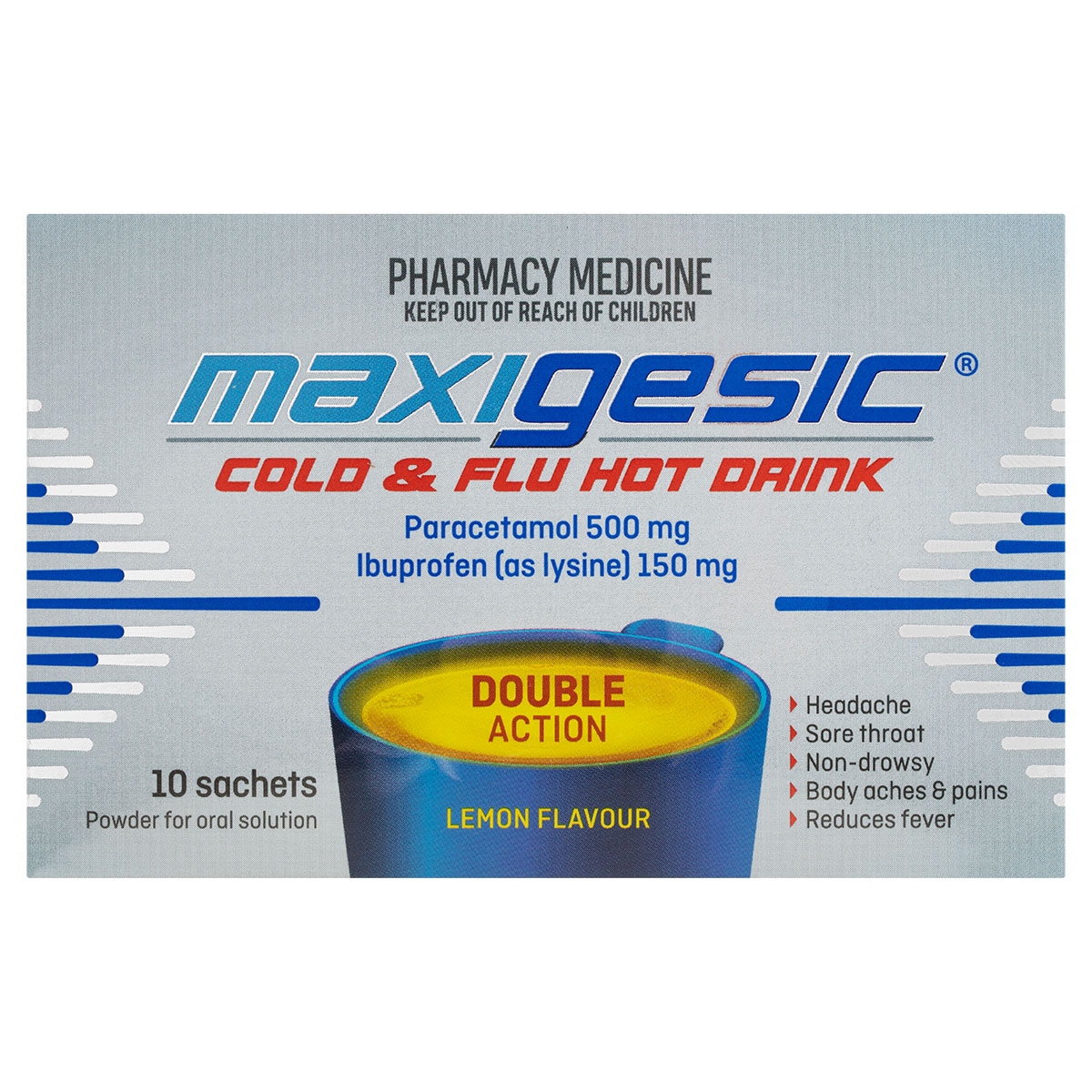 Maxigesic Cold & Flu Hot Drink 10 Sachets