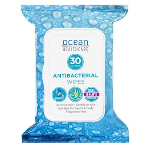 Ocean Antibacterial Hand & Body Wipes 30 Pack