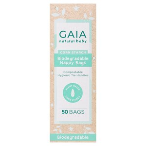 Gaia Natural Baby Biodegradable Nappy Bags 50 Pack