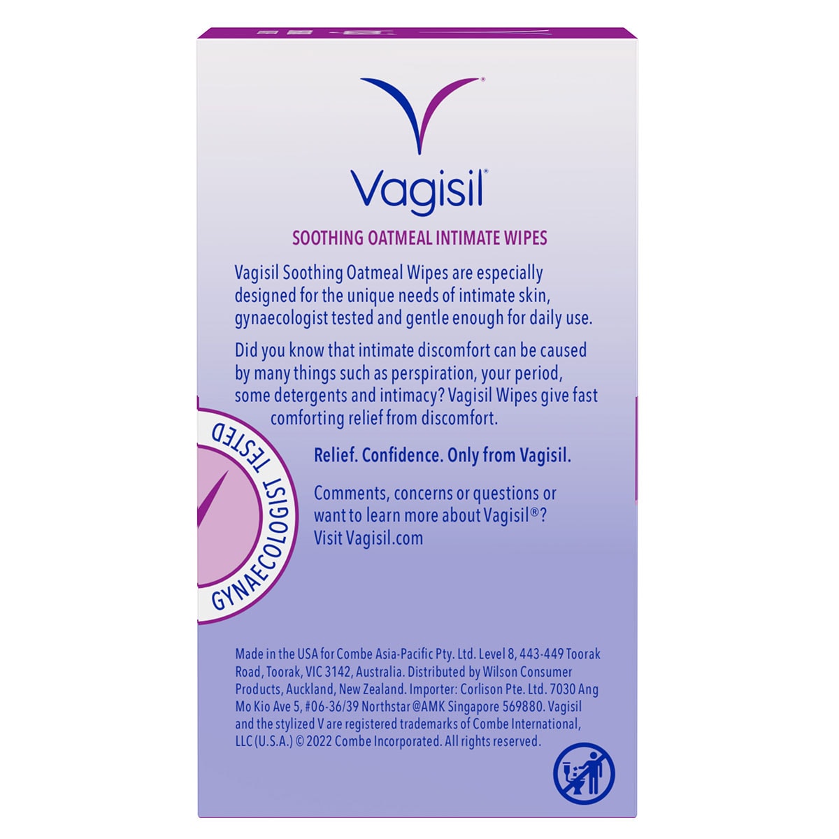 Vagisil Soothing Oatmeal Intimate Wipes 12 Pack
