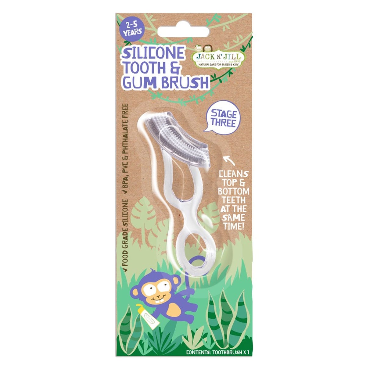 Jack n Jill Stage 3 Silicone Tooth & Gum Brush 1 Pack
