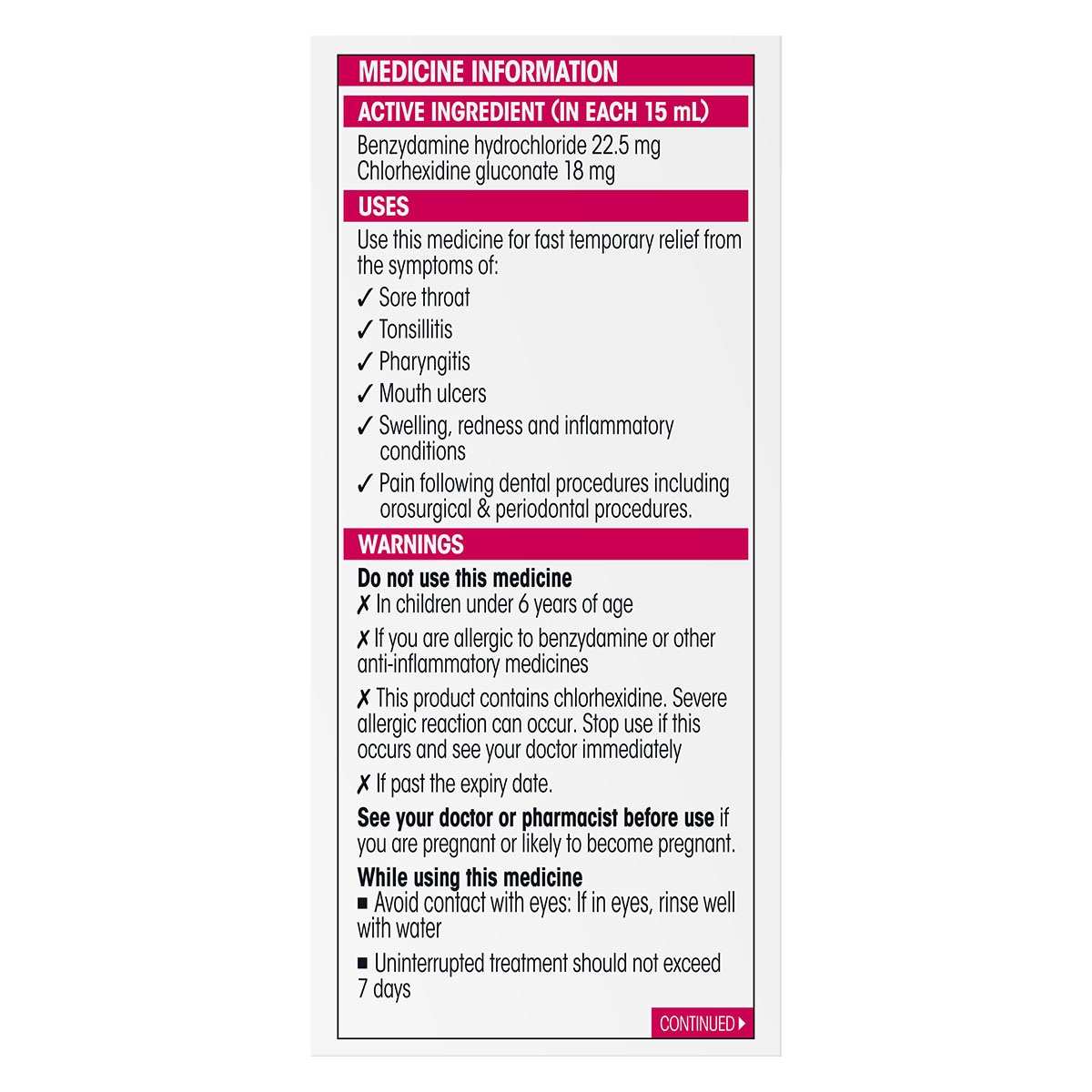 Difflam Plus Sore Throat & Mouth Solution + Antiseptic & Anti-Inflammatory 200ml