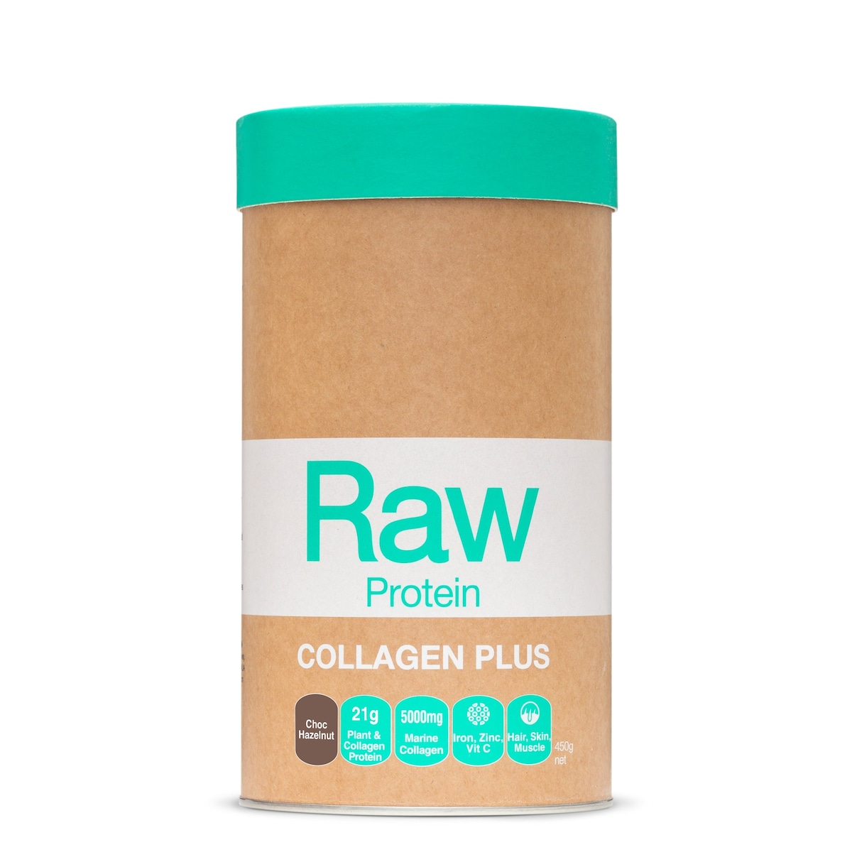Amazonia Raw Protein Collagen Plus Choc Hazelnut 450g Australia