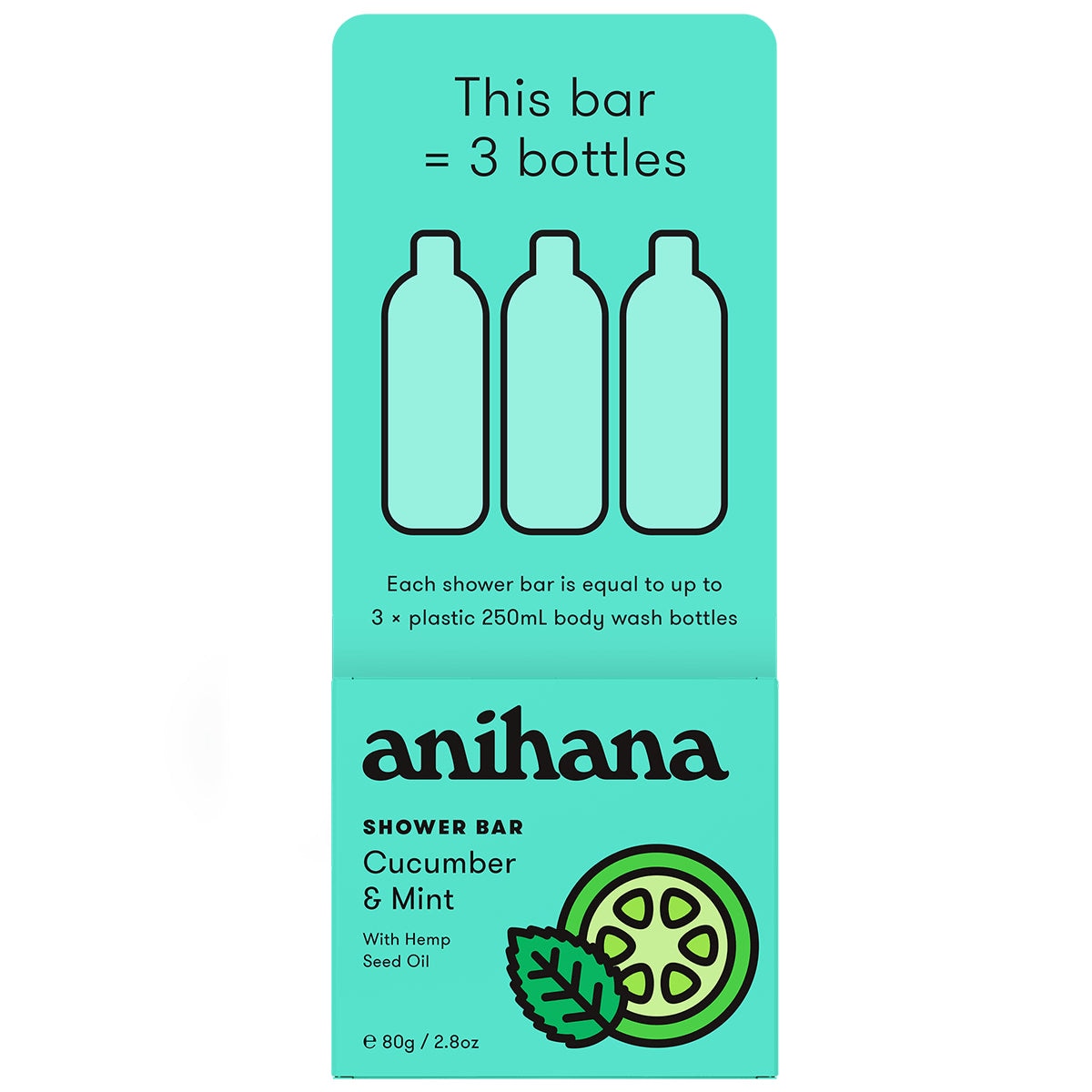 Anihana Solid Shower Bar Cucumber & Mint 80g