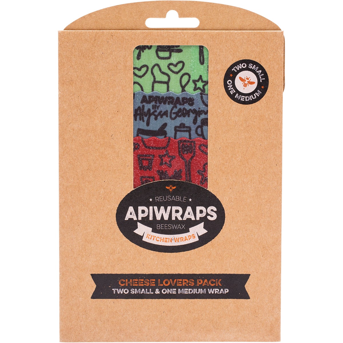 APIWRAPS Reusable Beeswax Wraps Cheese 3 pack