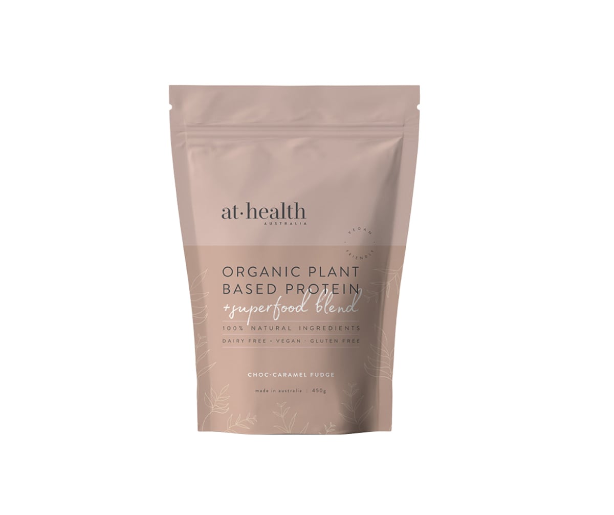 At Health Australia Organic Plant Based Protein Choc Caramel Fudge 450g